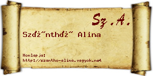 Szánthó Alina névjegykártya